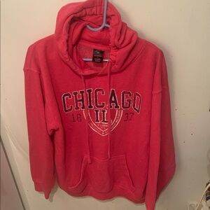 Ultra Soft Point Sportswear Red 54/46 Cotton Blend Chicago Hoodie SZ L
